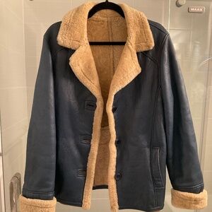 Vintage Authentic Leather Shearling Coat